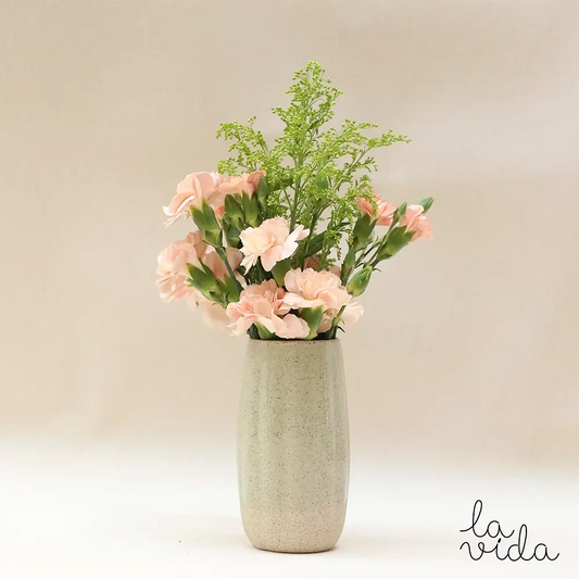 Vaso florero cerámica estrías
