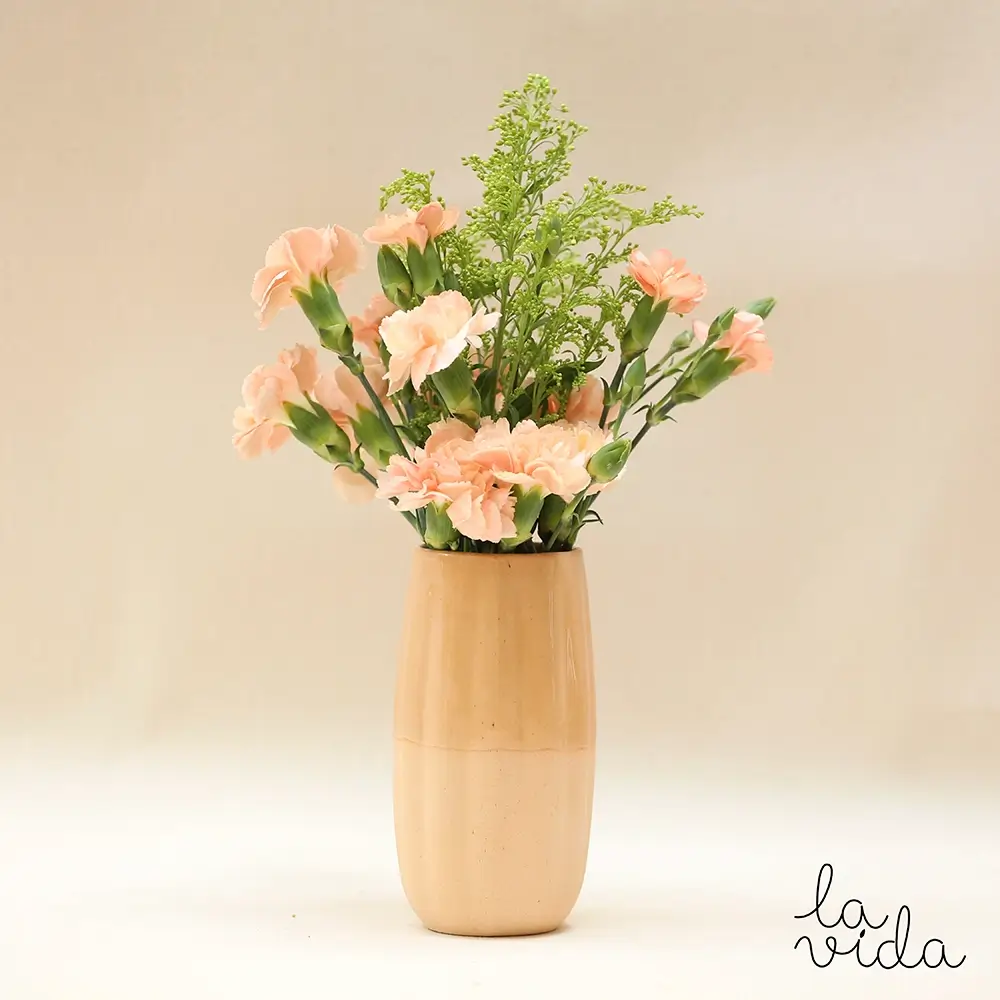 Vaso florero cerámica estrías